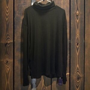 Loose Fit Black Turtleneck Top